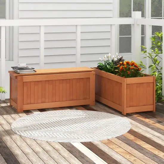 Outdoor Plant Container With Seat For Garden Yard Balcony Deck {1}