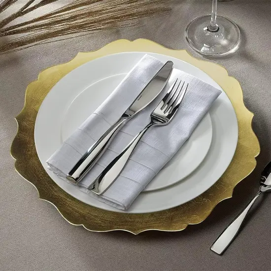 ChargeIt by Jay Scallop Charger Plate Decorative Melamine, 13 Inch, Set of 8 {3}