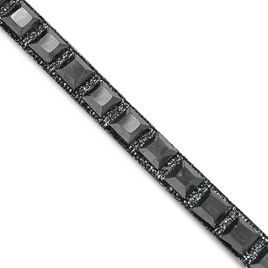 10 yards of 3/8" Medium Square Hot Fix Rhinestone Banding Trim Gunmetal {1}