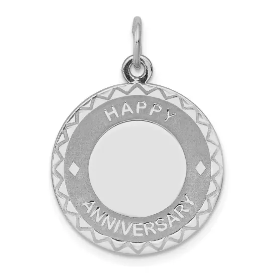 Sterling Silver Happy Anniversary Engravable Charm {1}