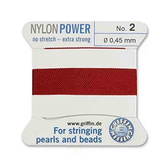 #2 Garnet Griffin Nylon Bead Cord (2 Meters) {1}