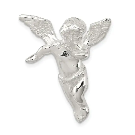 Sterling Silver Guardian Angel Pendant Charm Jewelry 32mm x 24mm {1}