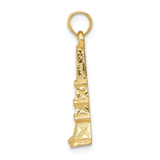 14K Gold Eiffel Tower Charm Polished Paris Pendant Jewerly 24mm x 9mm {3}