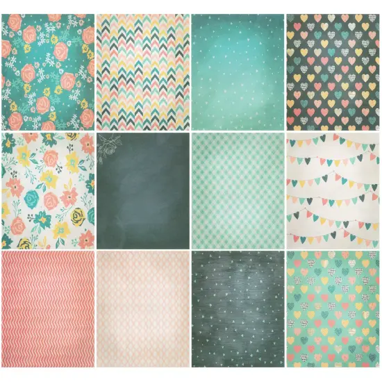 Wrapables 6x6 Decorative Single-Sided Scrapbook Paper for Arts & Crafts Projects, Scrapbooking, Card-Making Green Hearts {3}