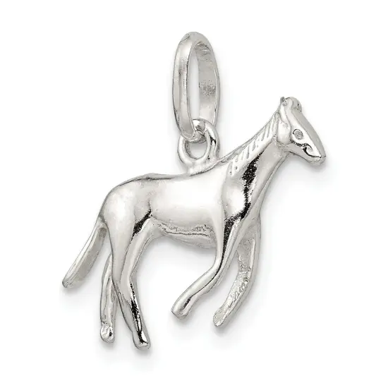 Sterling Silver Horse Charm Jewelry Animal Jewelry 17mm x 23mm {4}