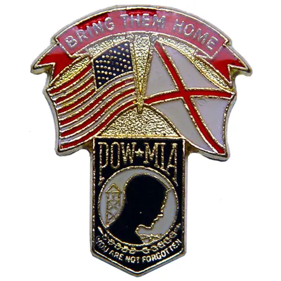 American POW & Alabama Flags Pin 1 1/4" {1}
