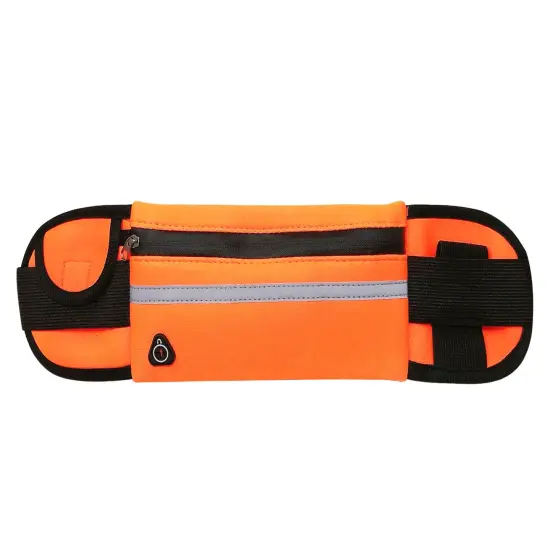 Wrapables Adjustable Neoprene Running Belt, Waterproof Fanny Pack, Workout Pouch for Running Jogging Hiking Orange {2}
