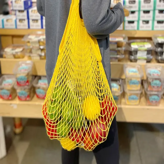 Wrapables Cotton Mesh Net Shopping Bag, Grocery Bag for Vegetables, Produce (Set of 3) Teal, Green, Black {12}