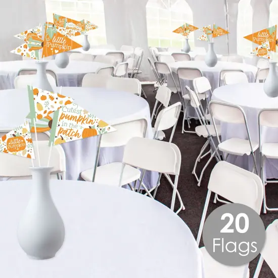 Big Dot of Happiness Little Pumpkin - Triangle Fall Birthday Party or Baby Shower Photo Props - Pennant Flag Centerpieces - Set of 20 {3}