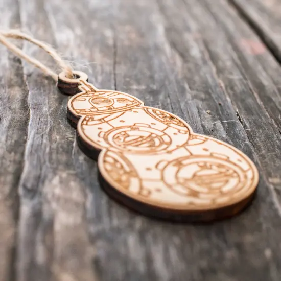 Ornament - BBSnowman - Raw Wood 2x4in {2}