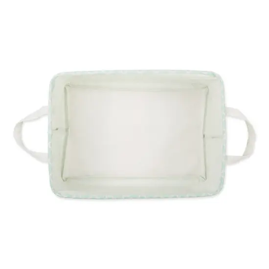 DII PE-Coated Cotton Polyester Laundry Bin Lattice Aqua Rectangle Extra Large 12.5x17.5x10.5 (Set of 2) {2}