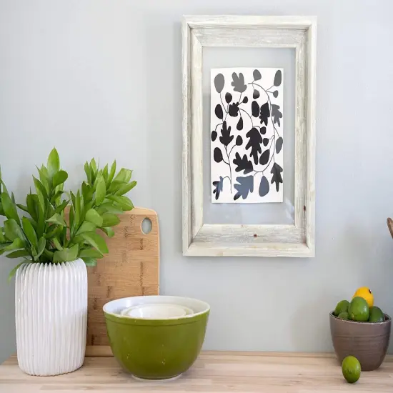 Rustic Farmhouse Signature Series Reclaimed Solid Wood Floating Picture Frame Grey {5}