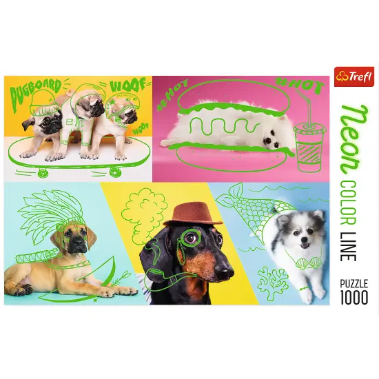 1000 Piece Jigsaw Puzzle, Far Out Dogs, Silly Pets, Puppies, Baby Animals, Pugs, Pomeranians, Adult Puzzles, Trefl 10578 {3}