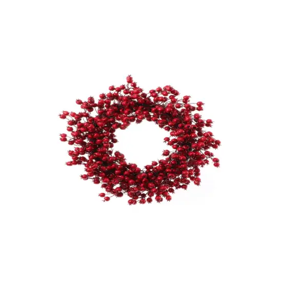 Set of 2: Red Hawthorn Berry Wreath | 22" Wide | Indoor/Outdoor Use | Front Door Accents | Christmas Wreaths | Home & Office Decor - 2024 Christmas Collection, Floral Home by Artificial Flowers {1}