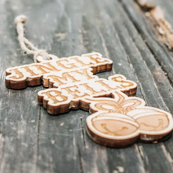 Ornament - Jingle My Bells - Raw Wood 4x3in {2}