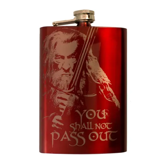 8oz RED You Shall Not Pass Out Flask {1}