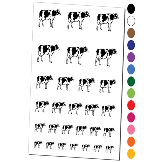 Farm Dairy Cow Milk Side Temporary Tattoo Water Resistant Fake Body Art Set Collection Purple {1}