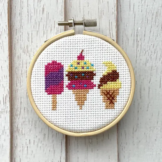 Ice Cream Mini Cross Stitch Kit {2}
