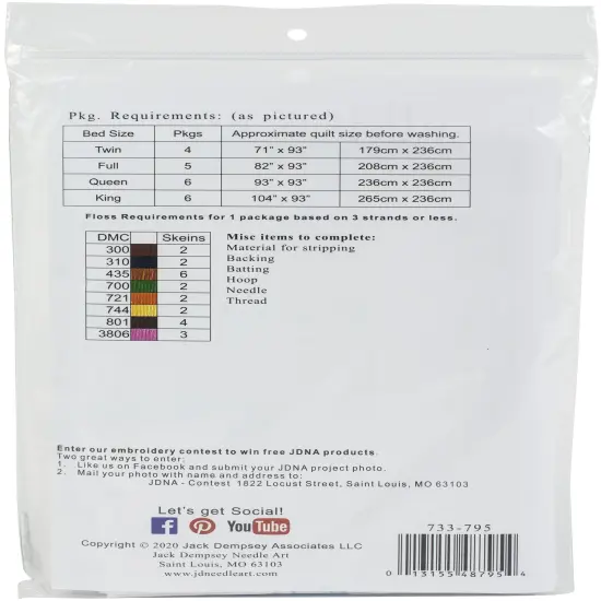 Jack Dempsey Stamped White Quilt Blocks 9"X9" 12/Pkg-Owl on Branch {2}