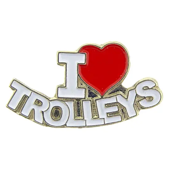 I Love Trolleys Pin 1" {1}