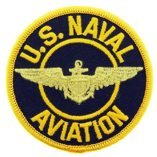 U.S. Navy Aviation Patch Black & Yellow 3" {1}