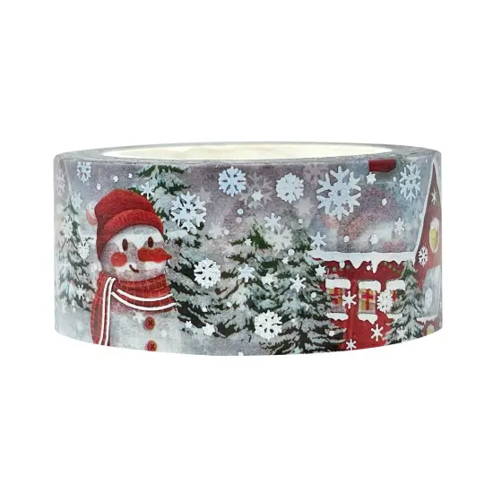 Wrapables Holographic Foil Washi Masking Tape House & Snowman {1}