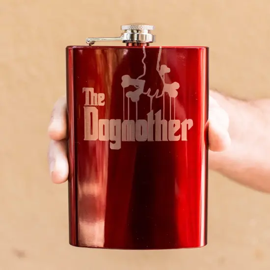 8oz RED The Dogmother Flask {3}