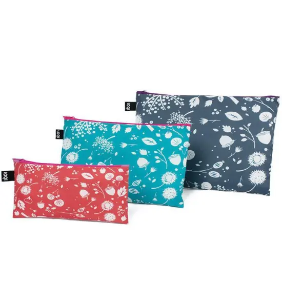 LOQI SEED Coral, Teal, Ash Zip Pockets {1}