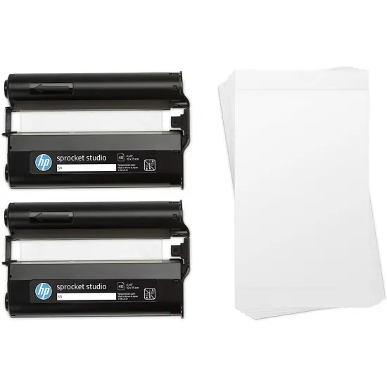 HP Sprocket Studio 4x6 Photo Paper (80 Sheets) & 2 Cartridges for HP Sprocket Studio Printer {2}