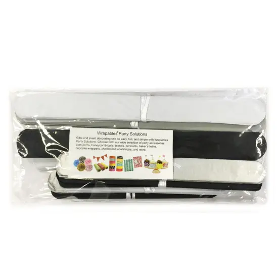 Wrapables Set of 9 Tissue Pom Pom Party Decorations for Weddings, Birthday Parties Baby Showers and Nursery Decor, Black/Silver/White {2}