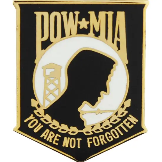 POW MIA You Are Not Forgotten Pin Black 1" {1}