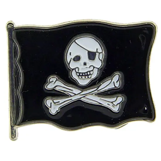 Skull & Crossbones Pirate Flag Pin 1" {1}
