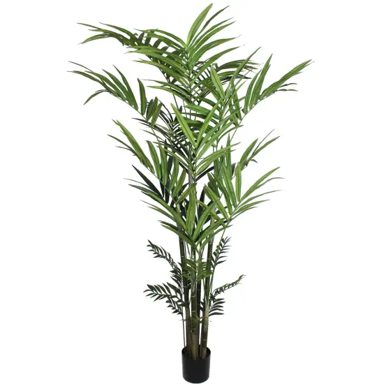 8-Foot Kentia Palm Tree in Black Pot with 399 Silk Leaves - Lifelike Indoor/Outdoor Foliage for Home & Office D&eacute;cor - Tropical Elegance, Floral Home by Artificial Flowers {1}