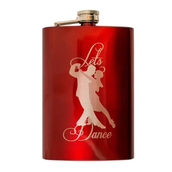8oz RED Let's Dance Flask {1}