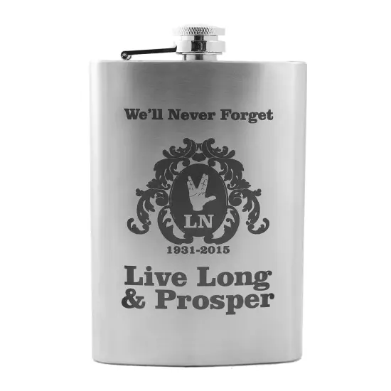 8oz LN Live Long and Prosper Stainless Steel Flask {1}