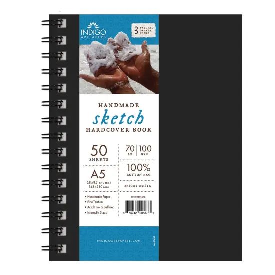 Hardbound Sketch Book 100% Cotton A5 100 GSM 50 Shts/ 100 Pages {1}