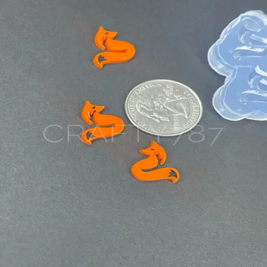 Fox Stud Earring Silicone Mold (B6) {2}