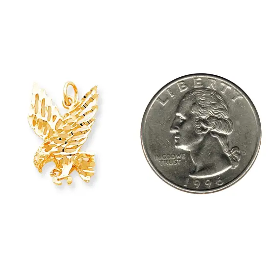 10K Gold Flying Eagle Charm Jewelry FindingKing 25mm x 16mm {2}