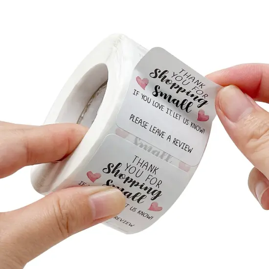 Wrapables Shopping Small Business Thank You Stickers Roll, Sealing Stickers and Labels for Boxes, Envelopes, Bags and Packages (500pcs) {3}