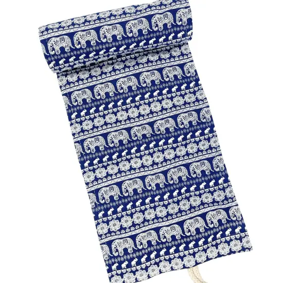 Wrapables Pencil Roll Organizer, Colored Pencil Wrap Pouch (72 slots) Blue Elephants {3}
