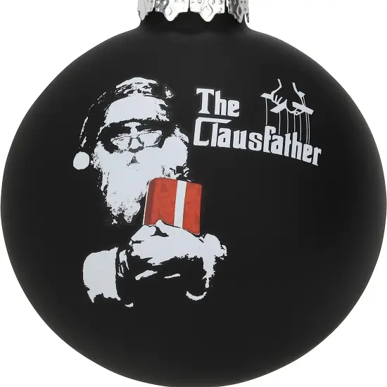 Tree Buddees The Clausfather Movie Poster Parody Funny Glass Christmas Ornaments {4}