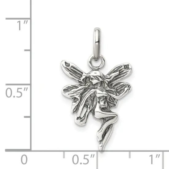 Sterling Silver Fairy Charm Faerie Pendant Jewelry 22mm x 14mm {2}