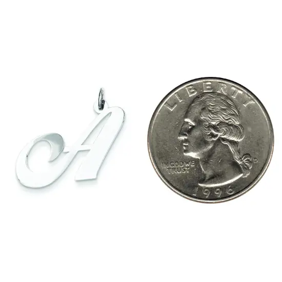 Sterling Silver Large Script Initial Letter A Charm Jewerly 21mm x 24mm {2}