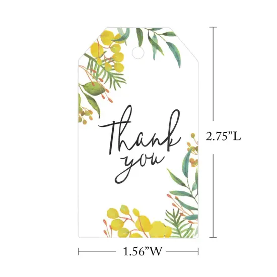 Wrapables Thank You Gift Tags/Kraft Paper Hang Tags for Weddings, Bridal Showers, Baby Showers (50pcs), Green Nature {2}