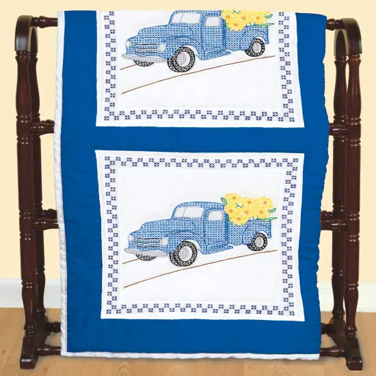 Jack Dempsey Stamped White Quilt Blocks 18"X18" 6/Pkg-Flower Delivery {3}