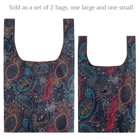 Wrapables JoliBag Collection Reusable Shopping Bag (Set of 2) Pink & Blue Flowers {8}