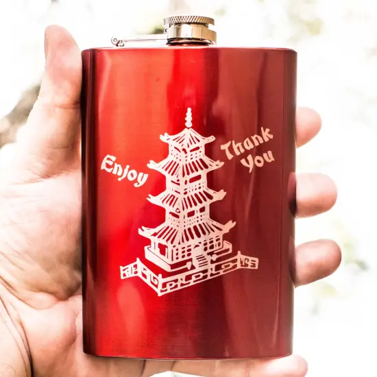 8oz RED Chinese Take-Out Flask {3}