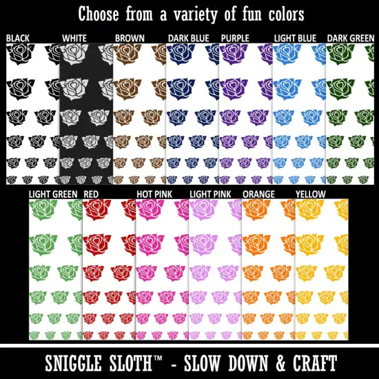 Rose Heart Center Temporary Tattoo Water Resistant Fake Body Art Set Collection Light Green {2}