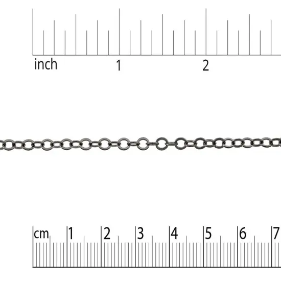 JewelrySupply Cable Link Chain 3mm Gun Metal Plated (Foot) {2}