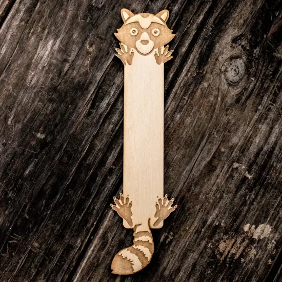 Bookmark - CUSTOMIZABLE - Raccoon - Birch Wood {2}